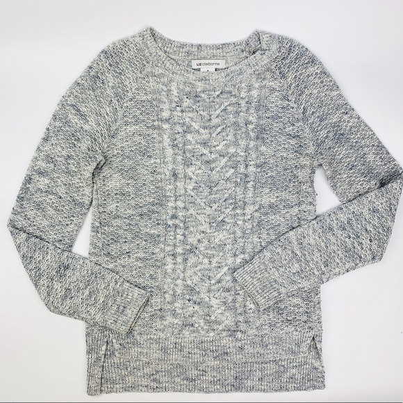 Liz Claiborne Textured Linen Blend Marled Sweater - Picture 6 of 8